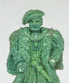 Raw epoxy putty master sculpt for a museum merchandising figure of Henry VIII. Size: 32mm tall